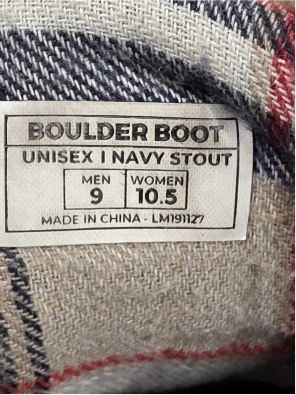 Lems Boulder Boot Navy Stout Minimalist Barefoot Leather Canvas Boots M 9 W 10.5